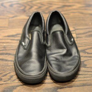 Vans Men's Classic Perforated Leather - (Perf Leather) Black/Black / size 8 mens